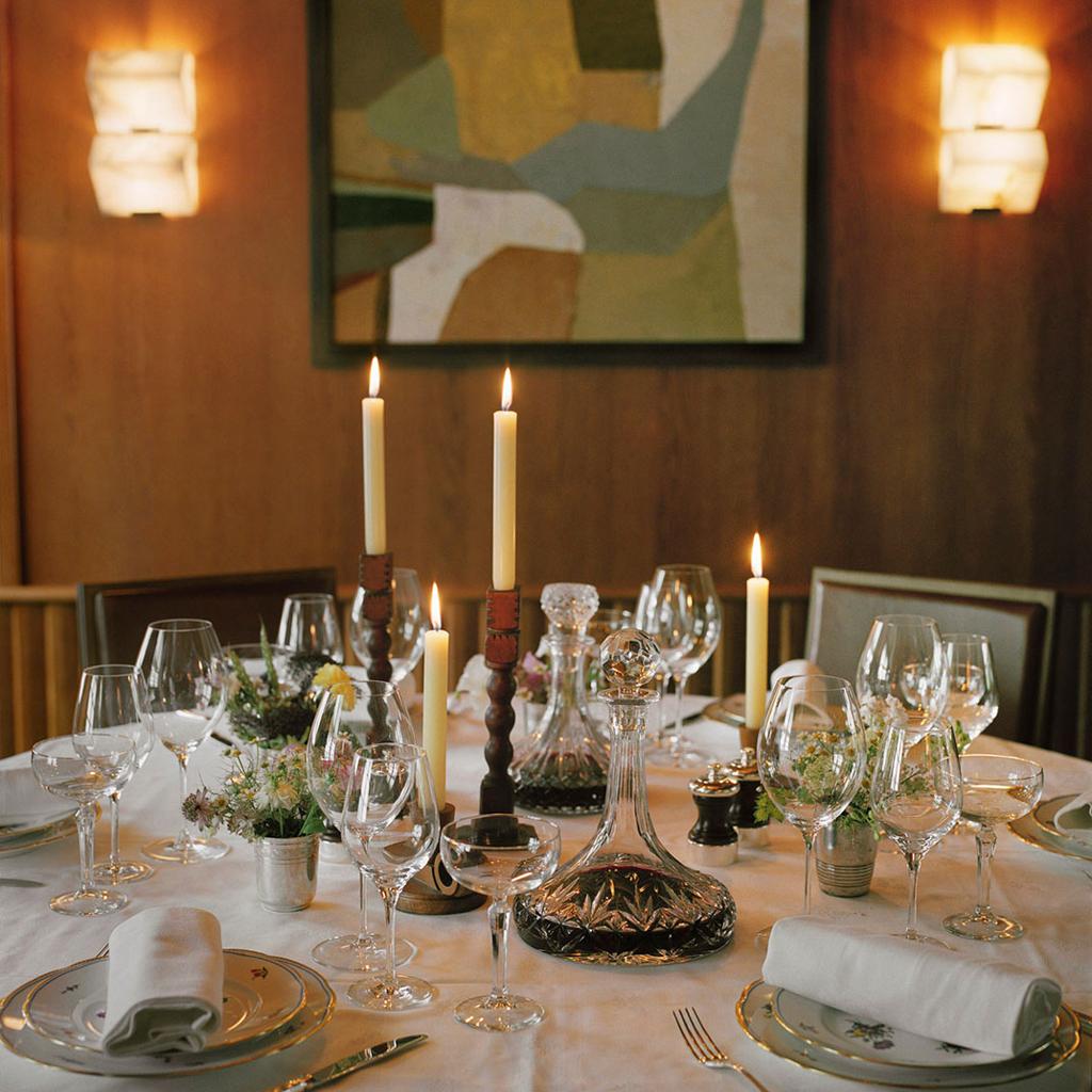 Elegant fine dining table setting